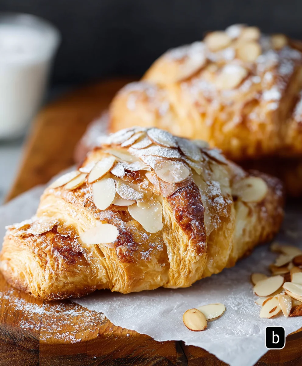 Almond Cream Filled Croissants- Flaky Pastry Perfection