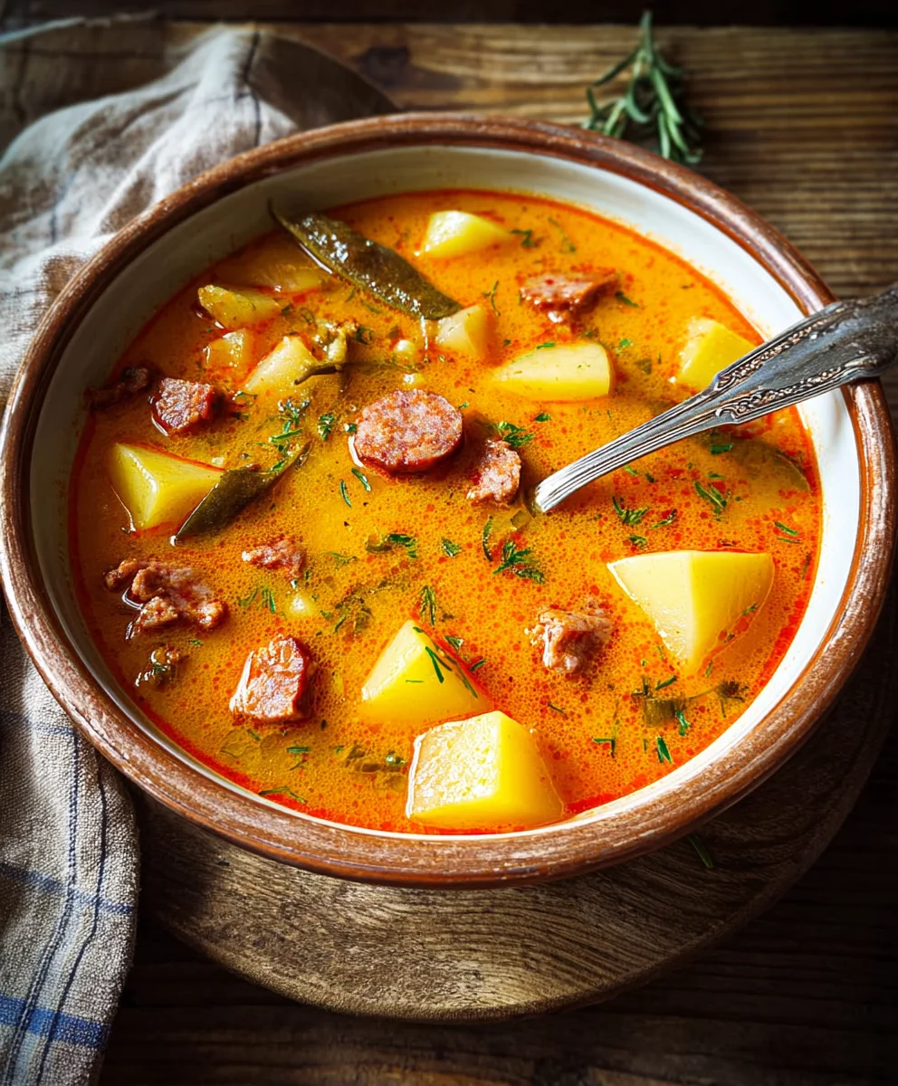 Spicy Beef Beef Chorizo Potato Soup - Hearty Spanish Dish