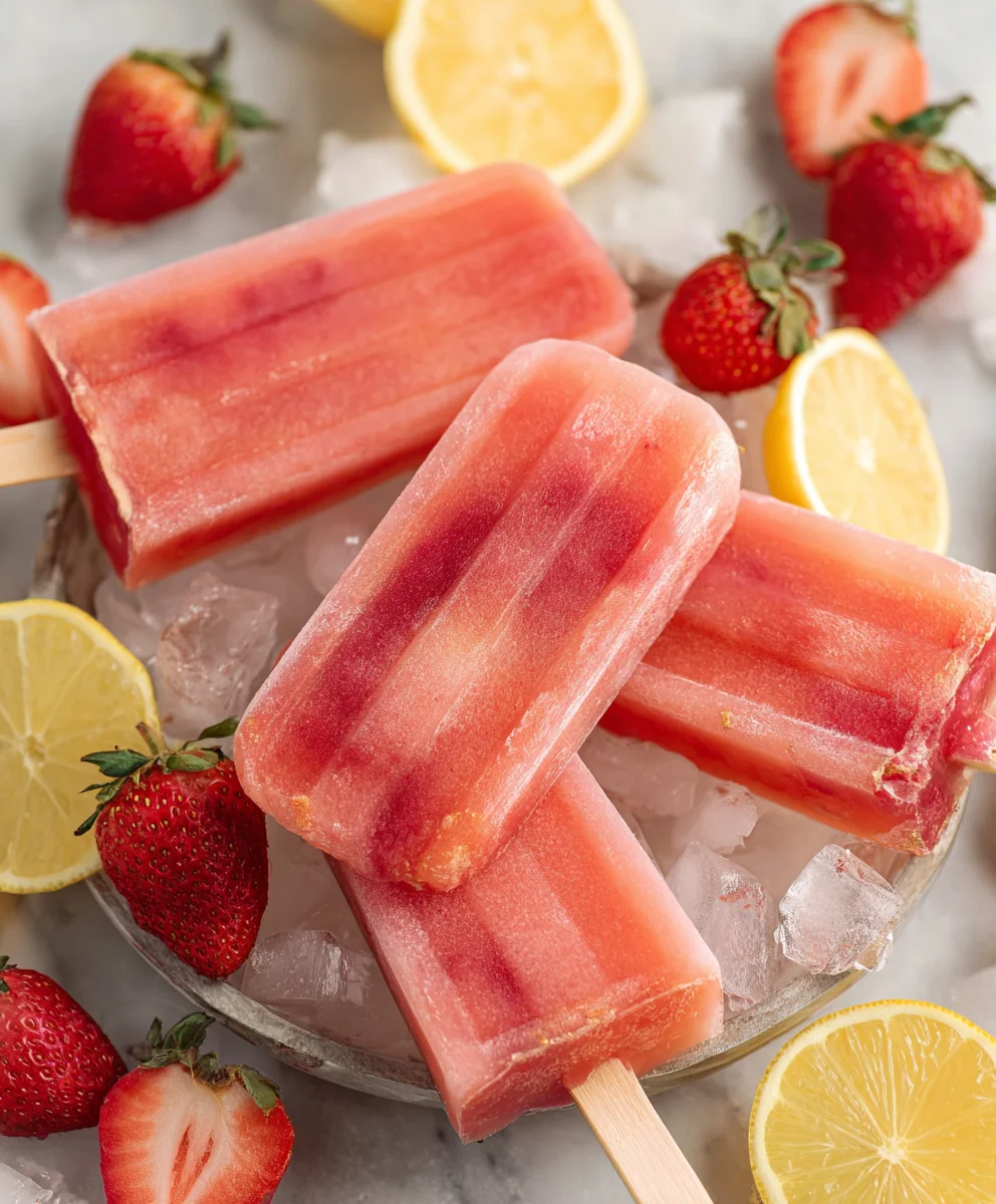 Refreshing Strawberry Lemonade Popsicles - Easy Recipe