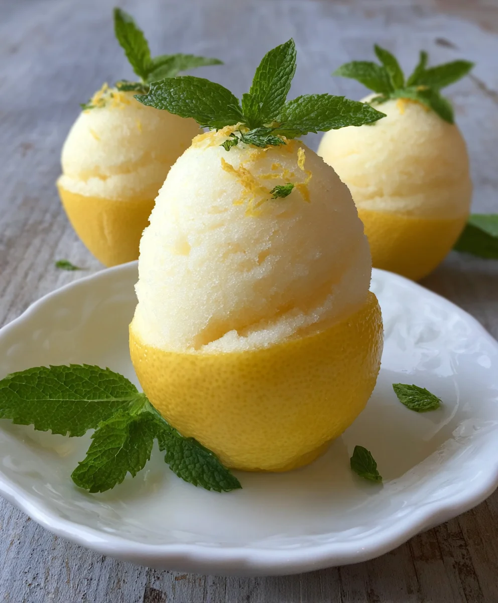 Frozen Lemon Sorbet-Shell-Dessert Recipe