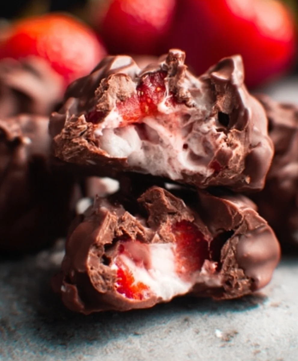 Chocolate Strawberry Yogurt Clusters - Easy Sweet Treat