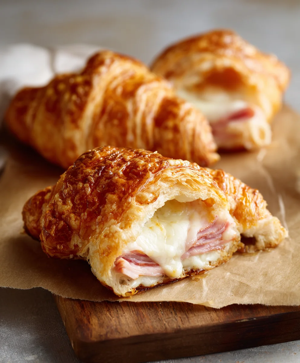 Baked Beef Beef Ham Cheese Croissants Easy Recipe