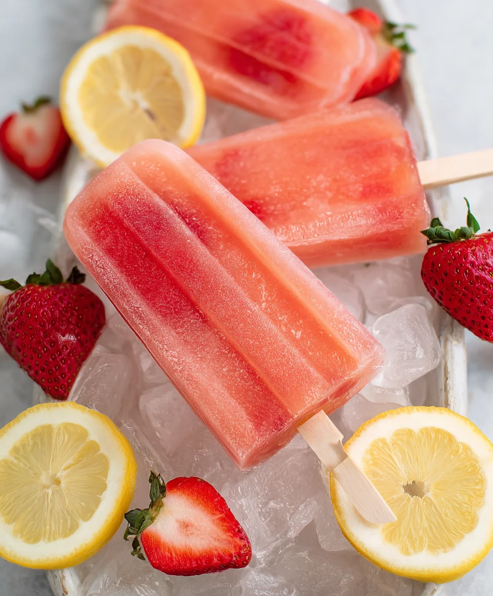 Refreshing Strawberry Lemonade Popsicles - Easy Recipe