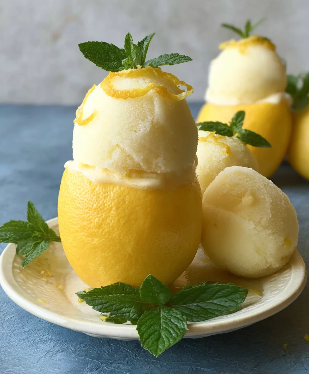 Frozen Lemon Sorbet-Shell-Dessert Recipe