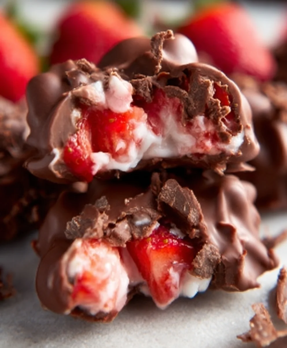 Chocolate Strawberry Yogurt Clusters - Easy Sweet Treat