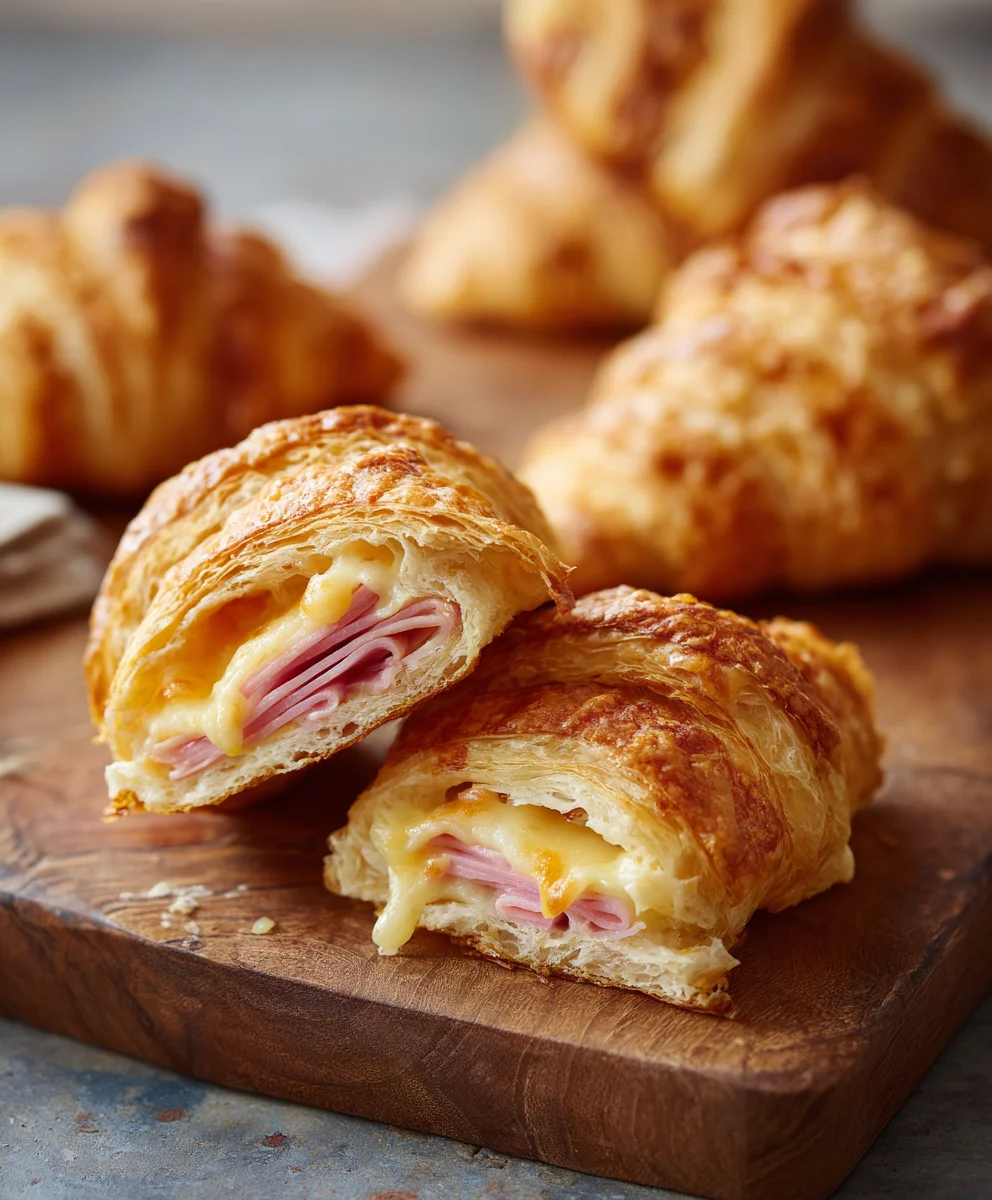 Baked Beef Beef Ham Cheese Croissants Easy Recipe