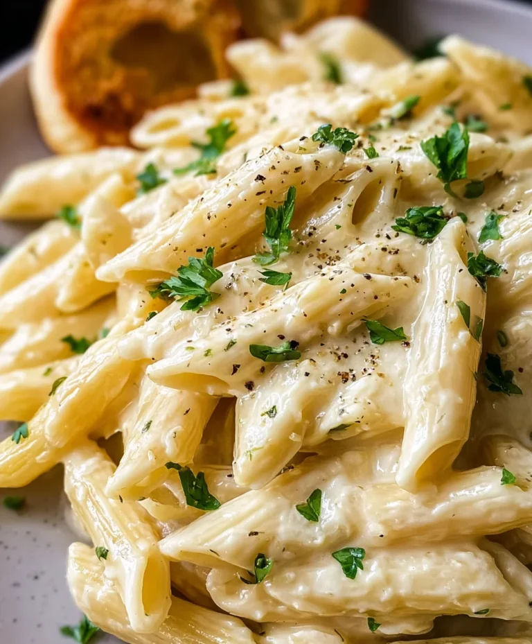 Easy Creamy Garlic Penne-Quick & Delicious Pasta