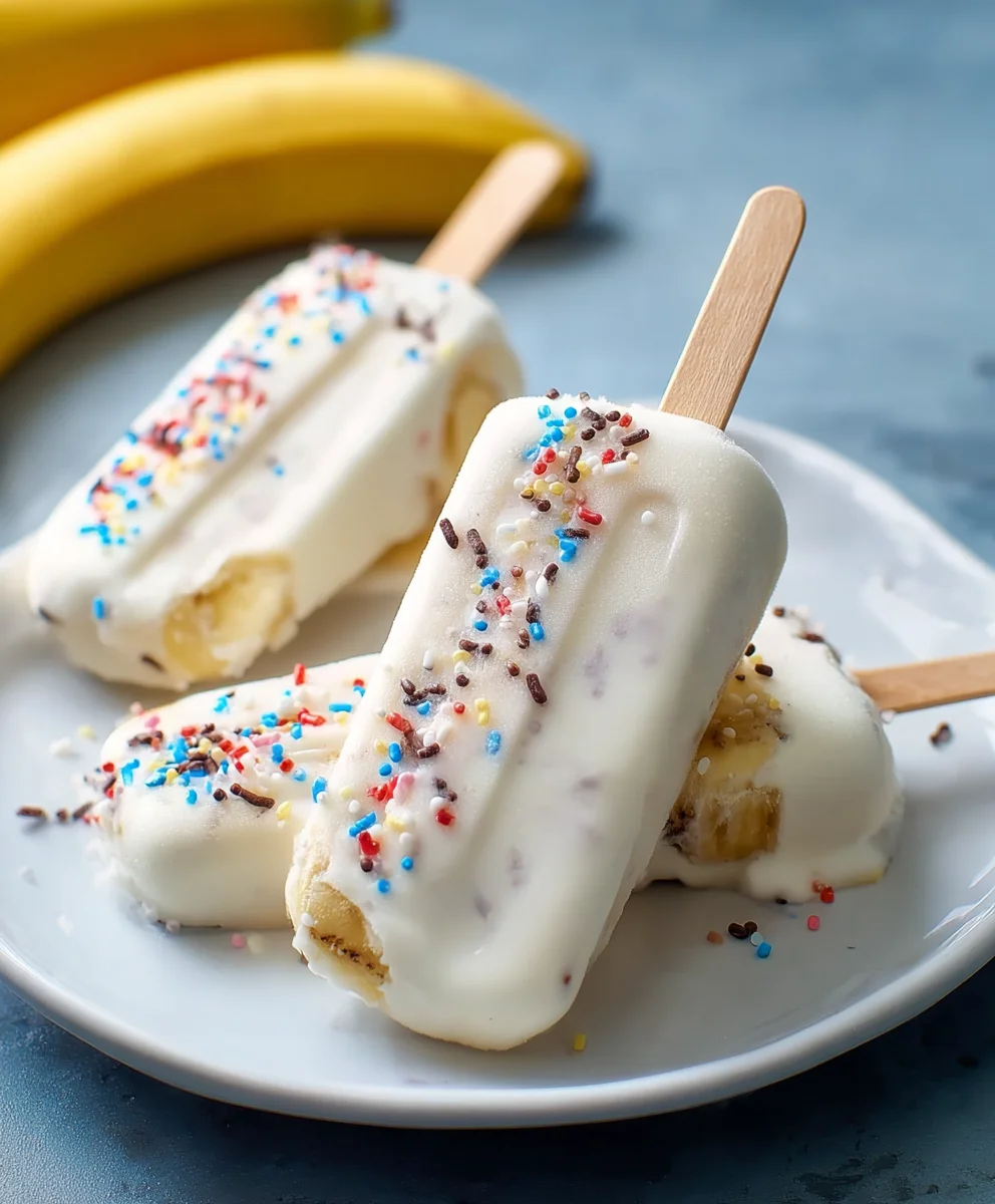 Easy Frozen Banana Yogurt Pops - Healthy Treat