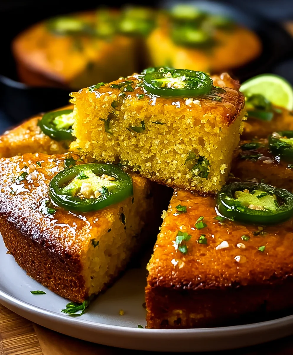 Spicy Jalapeño Cornbread with Honey Lime Glaze