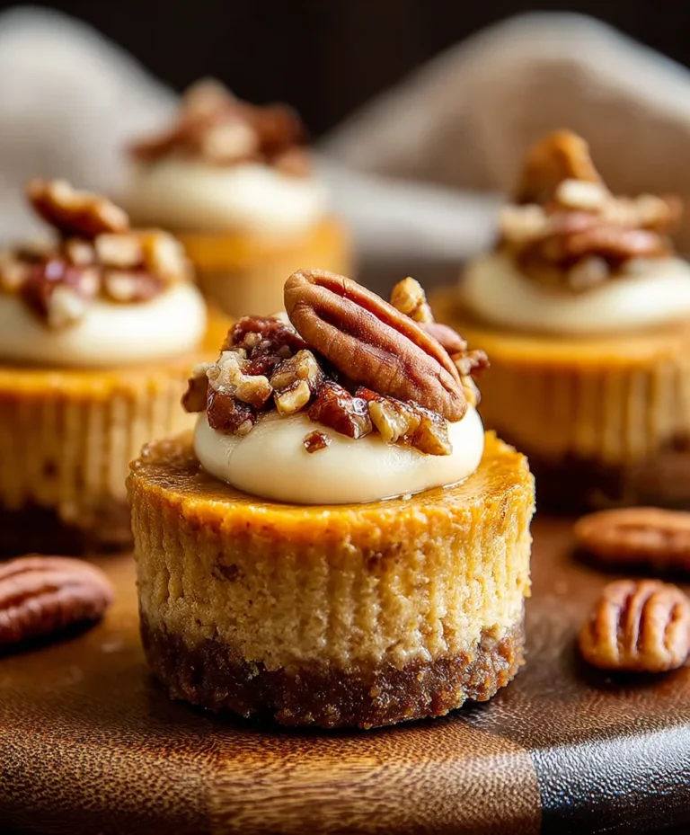 Pumpkin Pecan Mini Cheesecakes – Decadent Bites