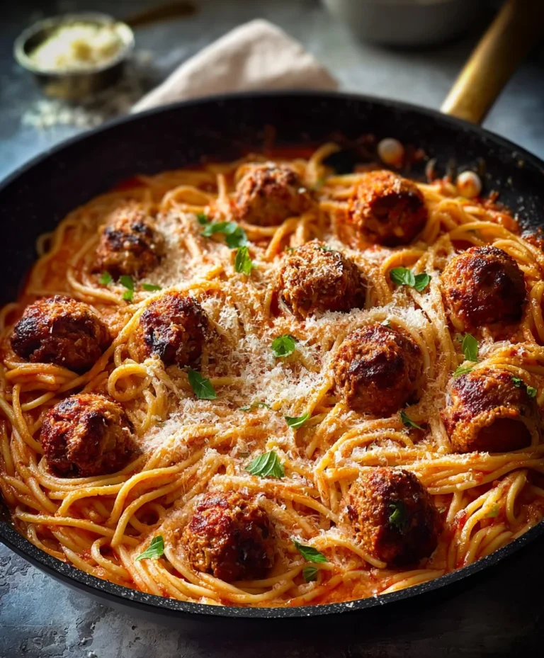 Creamy Beef Spaghetti & Meatballs – Easy Dinner