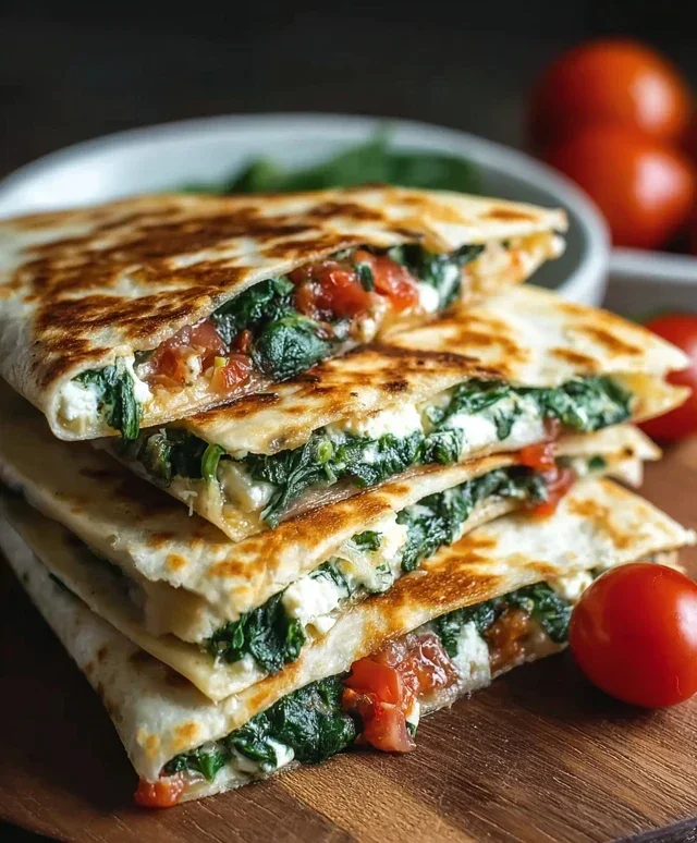 Spinach and Feta Quesadillas