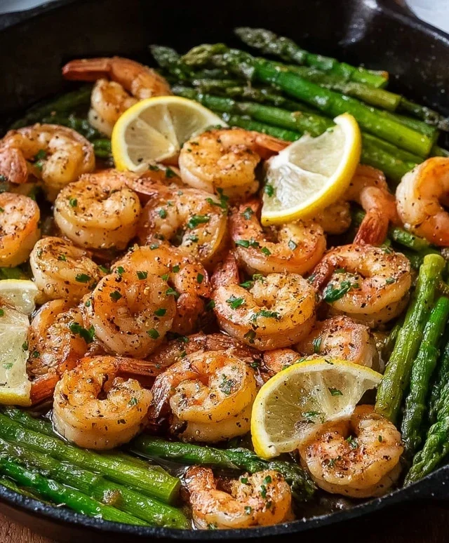 Lemon Garlic Shrimp and Asparagus (20-Minutes)