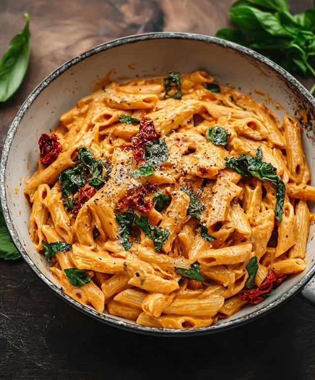 Vegan Creamy Sun Dried Tomato Pasta Recipe