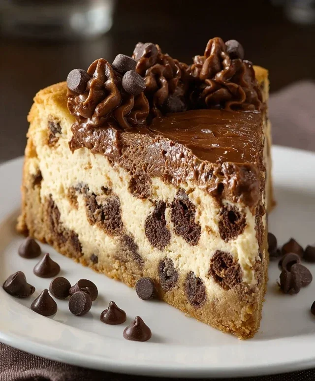 Chocolate Chip Cookie Bottomed Cheesecake