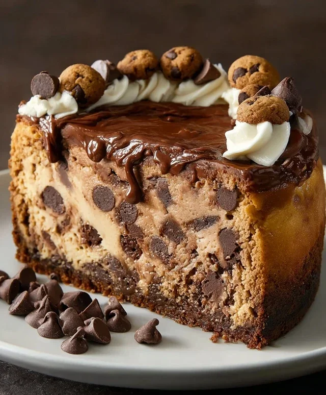 Chocolate Chip Cookie Bottomed Cheesecake