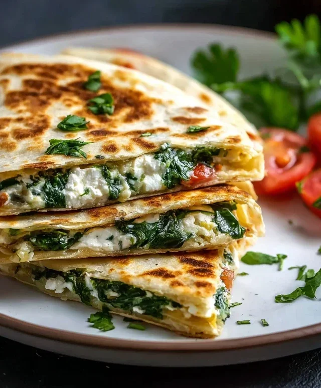 Spinach and Feta Quesadillas