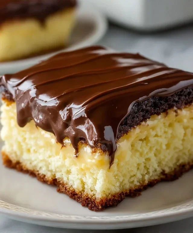 Boston Cream Poke Cake