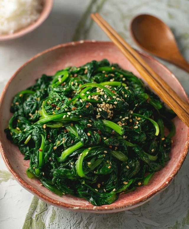 Korean Spinach Side Dish (Sigeumchi Namul)