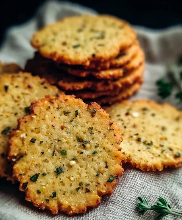 Garlic and Herb Chickpea Flour Snack Crackerss