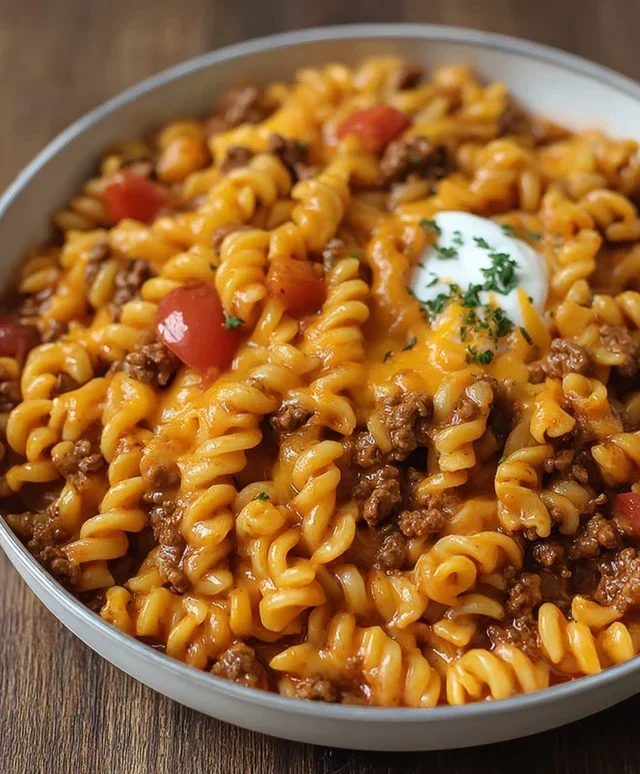 Cheesy Beef Taco Pasta