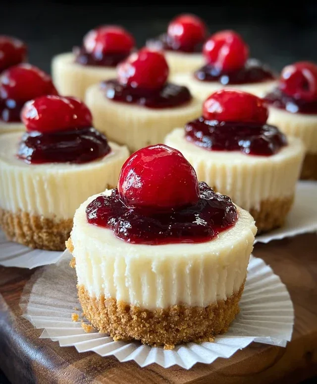 Super Easy Mini Cheesecakes with Vanilla Wafer Crust