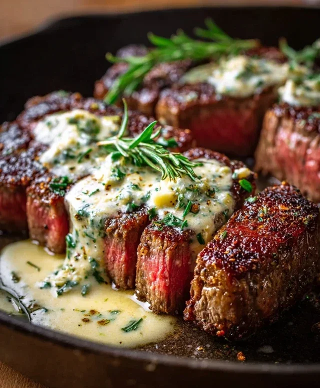Garlic Butter Steak With Parmesan Cream Sauce