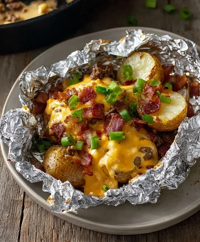 Cheesy Beef Beef Bacon Ranch Potato Foil Packets