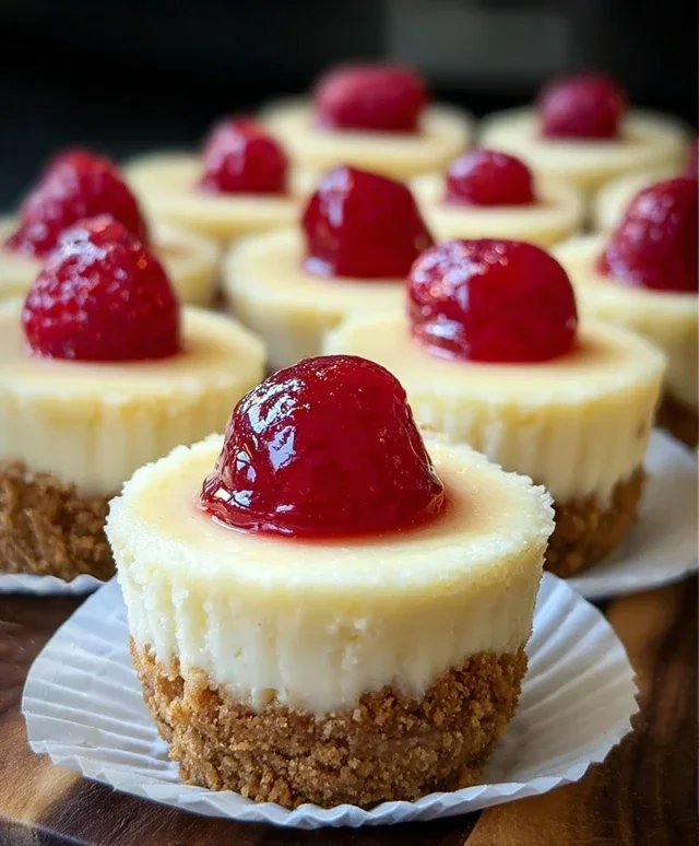 Super Easy Mini Cheesecakes with Vanilla Wafer Crust