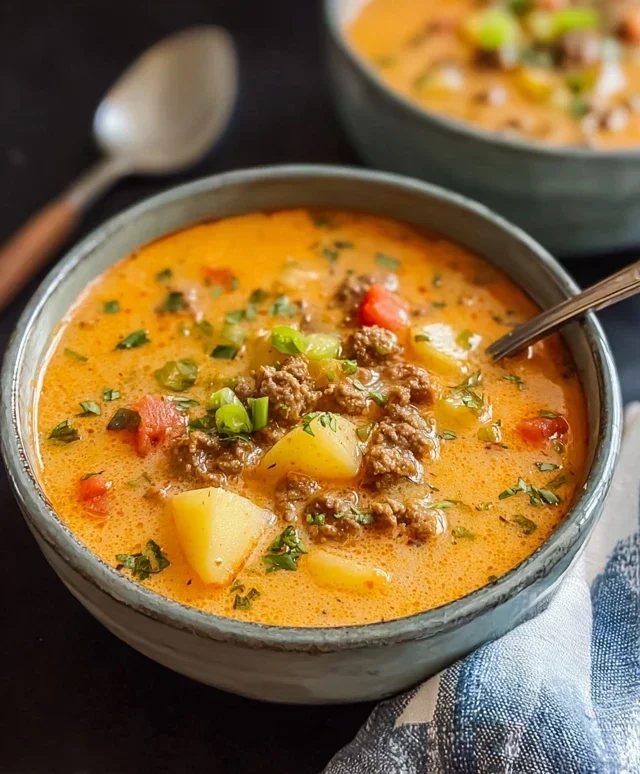 Cheesy Beef Beef Hamburger Potato Soup