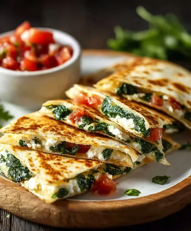 Spinach and Feta Quesadillas