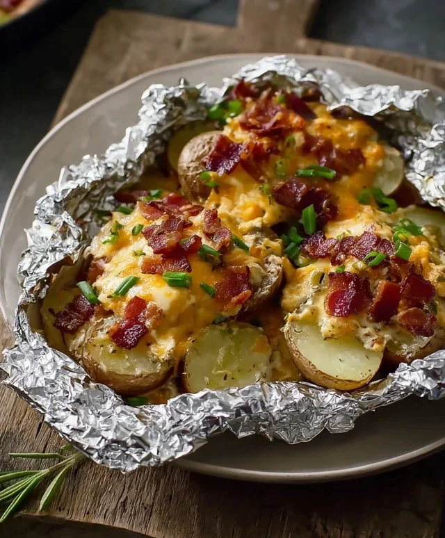 Cheesy Beef Beef Bacon Ranch Potato Foil Packets