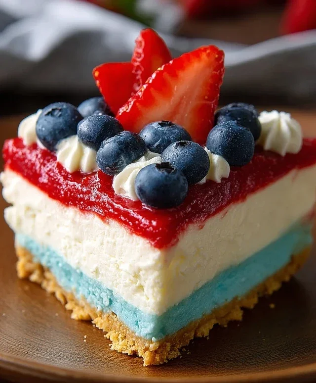 No Bake Patriotic Cheesecake