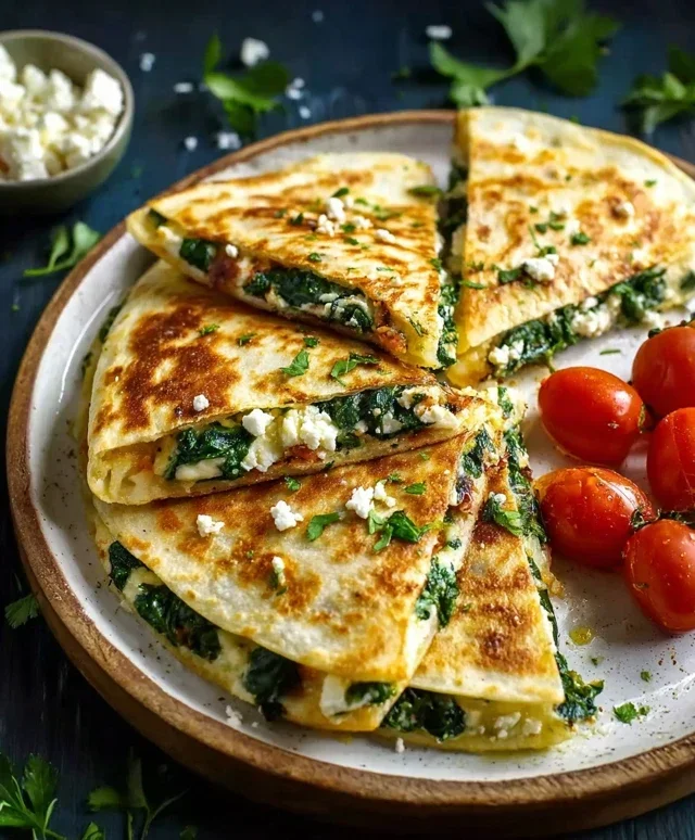 Spinach and Feta Quesadillas