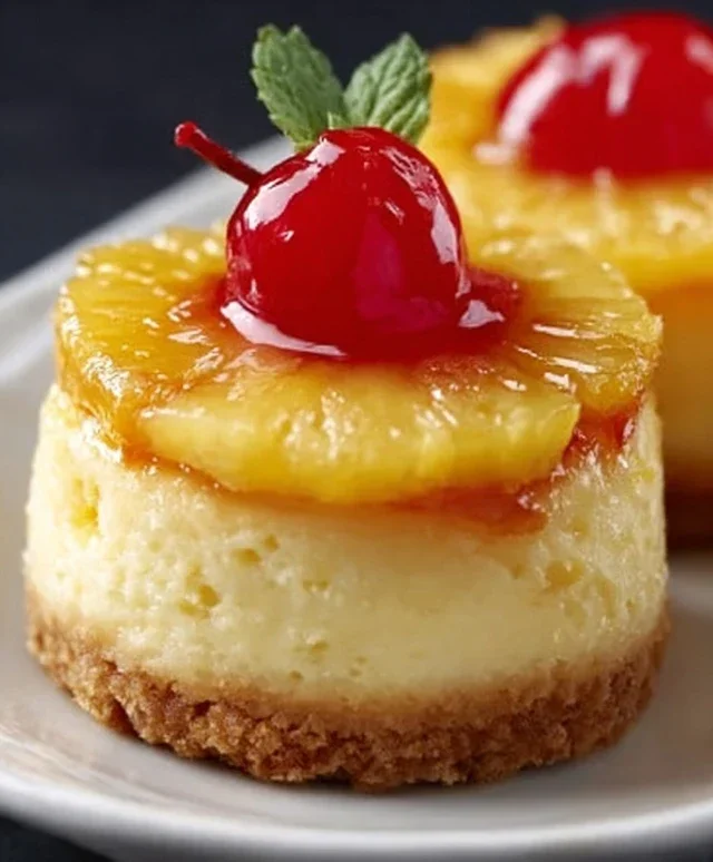 Mini Pineapple Upside-Down Cheesecakes