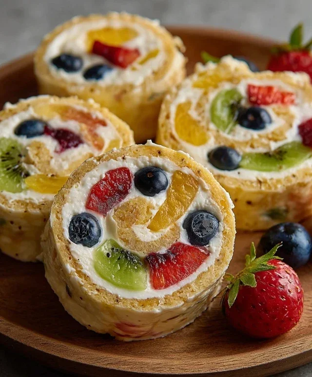 Cheesecake Fruit Salad Roll Ups