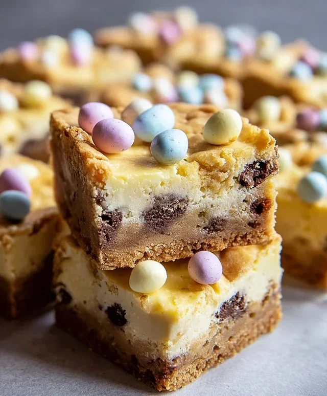 Mini Egg Cheesecake Cookie Bars