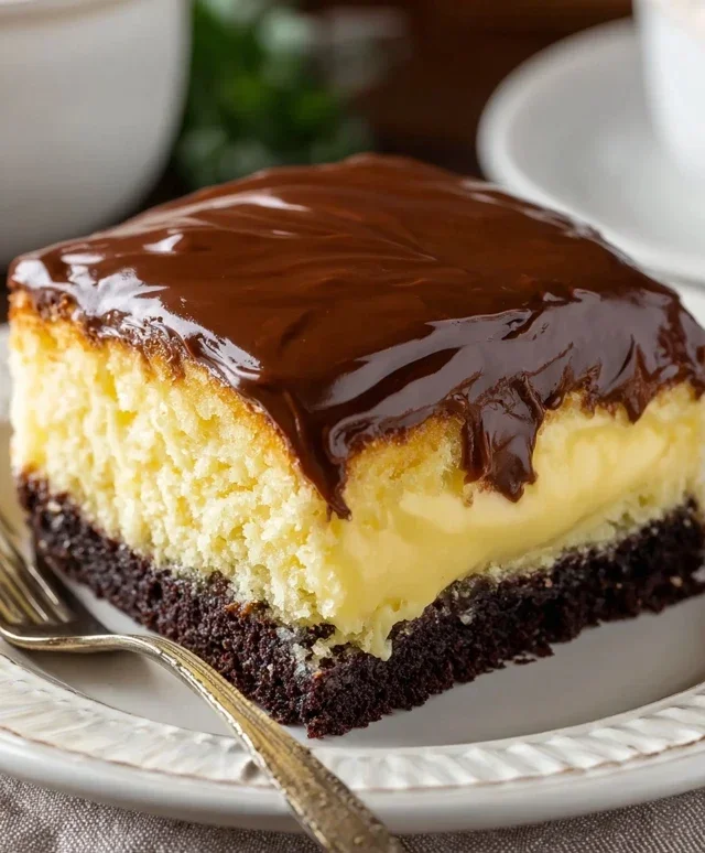 Boston Cream Poke Cake