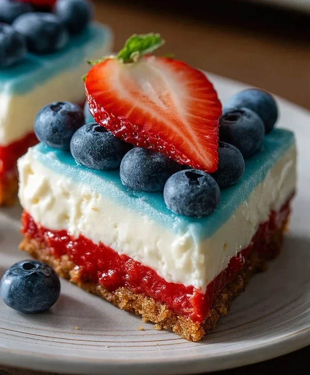 No Bake Patriotic Cheesecake