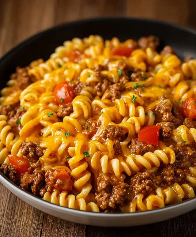 Cheesy Beef Taco Pasta