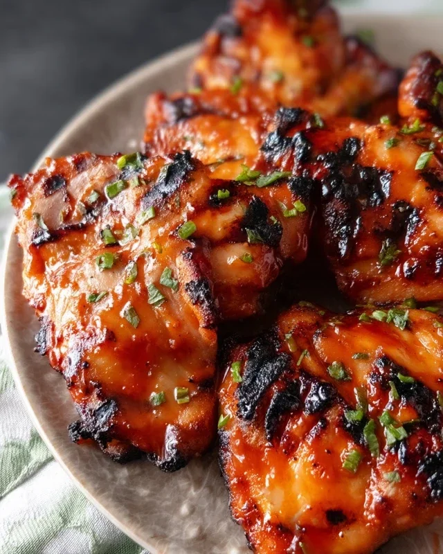 Grilled Honey Buffalo Chicken Thighs