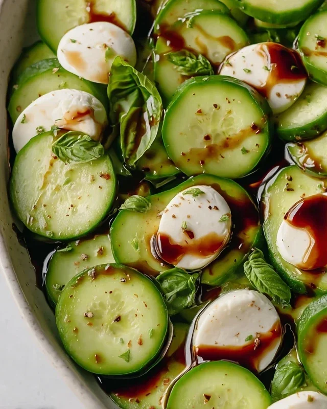 Fresh Cucumber Caprese Salad