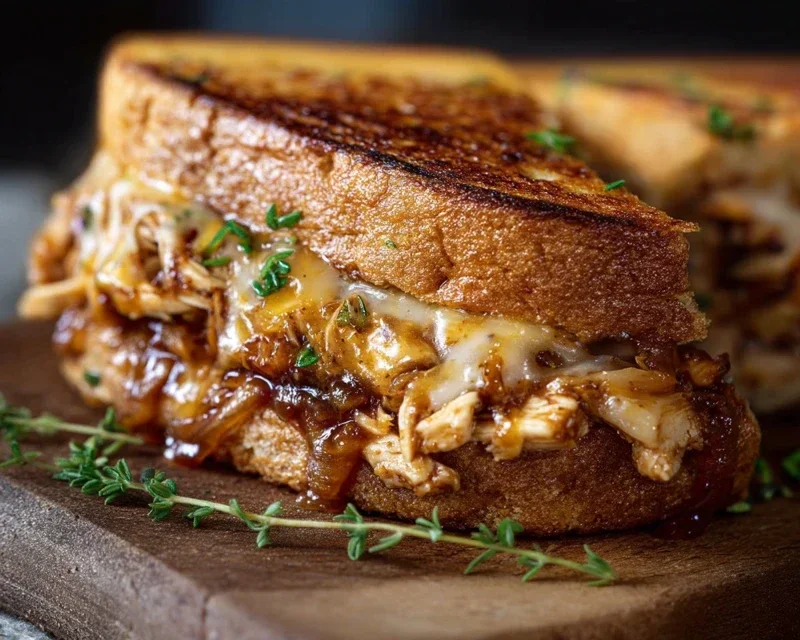 BBQ Chicken Grilled Cheese Sandwich