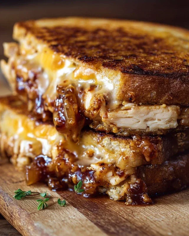BBQ Chicken Grilled Cheese Sandwich