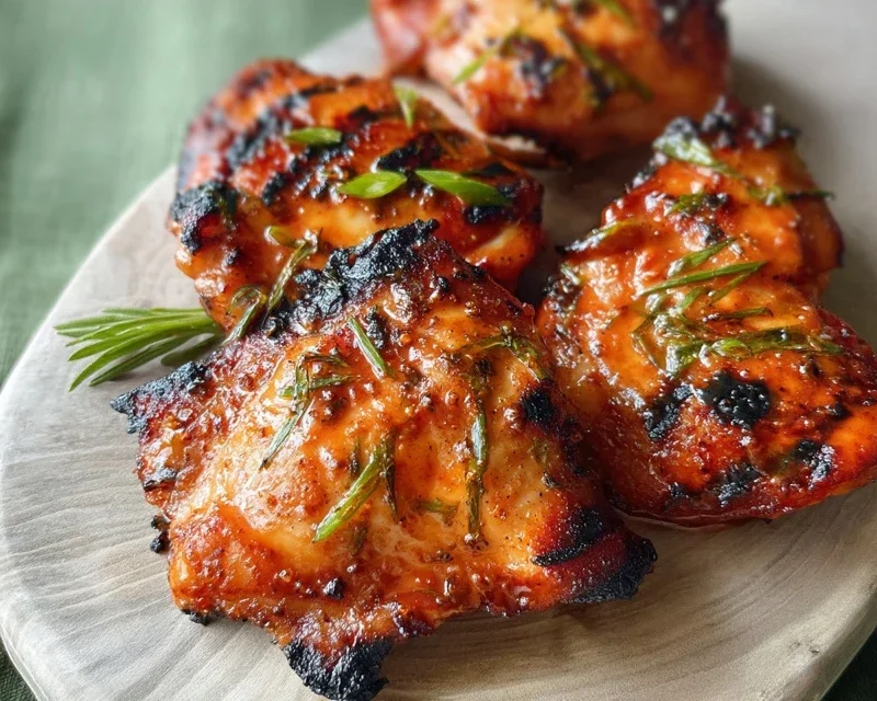 Grilled Honey Buffalo Chicken Thighs