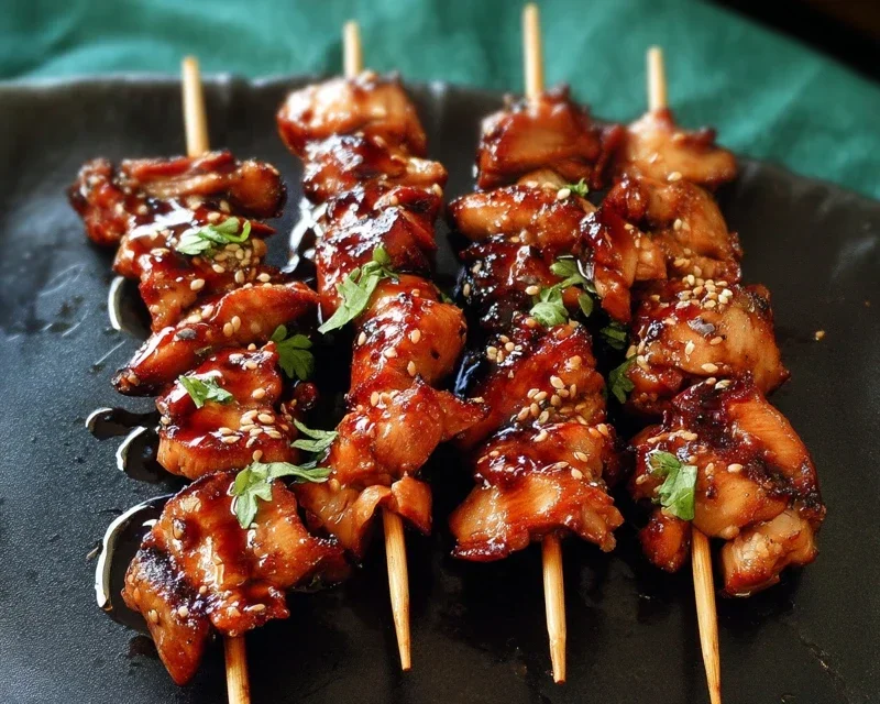 Sticky Bourbon Extract Extract Chicken Skewers