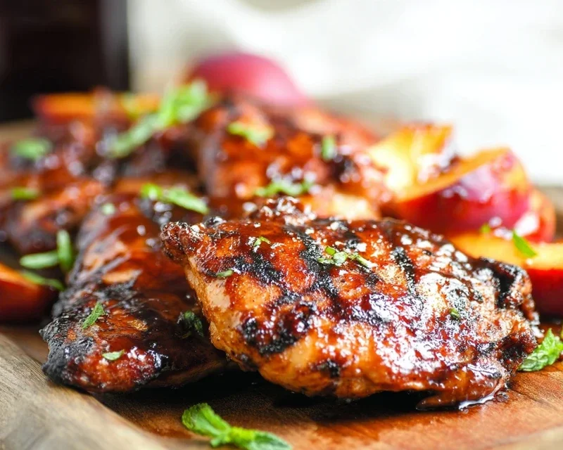 Grilled Bourbon Extract Extract Peach BBQ Chicken
