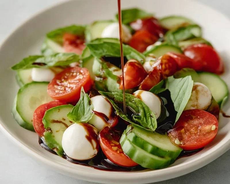 Fresh Cucumber Caprese Salad