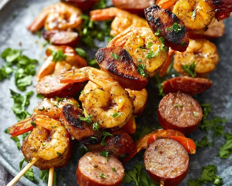 Sausage and Shrimp Kabobs