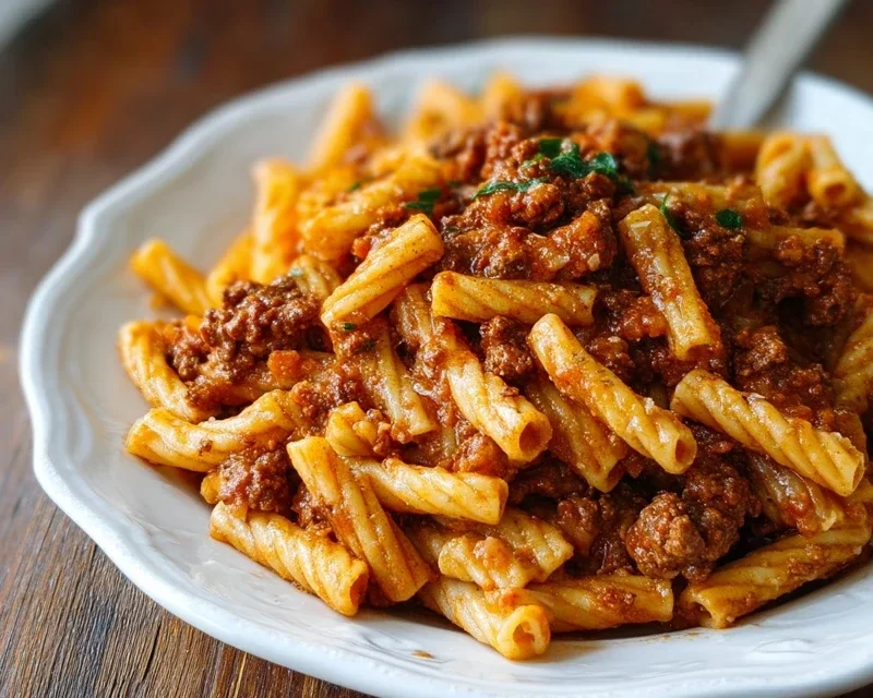 Beef Pasta in Tomato Sauce {Beef Ragu Pasta}